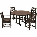 Polywood Chippendale 5-Piece Mahogany Dining Set with 4 Arm Chairs 633PWS1221MA